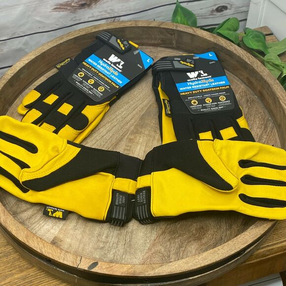 3 Pack LARGE L Wells Lamont HydraHyde Water Resistant Leather Work Gloves - Picture 4 of 5